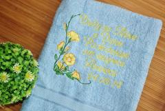 Towel with Morning Glory Flower embroidery design
