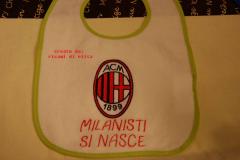 Embroidereed baby bib with AC Milan logo design