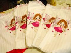 Napkins set with Baby love fairy embroidery design