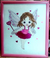 Framed Baby love fairy embroidery design
