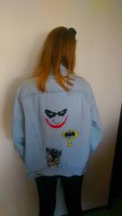 Women denim's jacket with Batman embroidery design collection