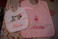 Baby set with Minnie Mouse and Peppa pig embroidery design