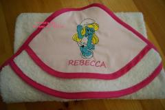 Baby envelope with Smurf Girl embroidery design