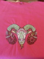 Zodiac sign Aries embroidery design
