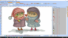 Two friends owls embroidery design preview
