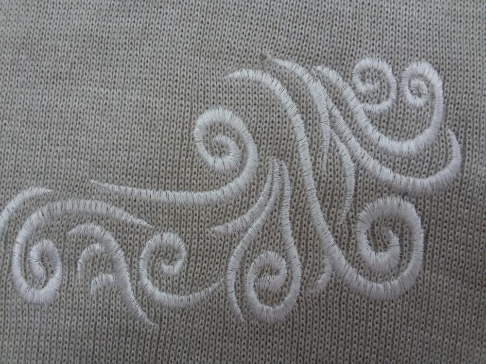 Embroidered one colored pattern
