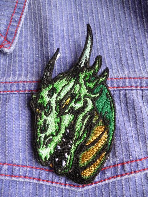 Shirt with Valley dragon embroidery design