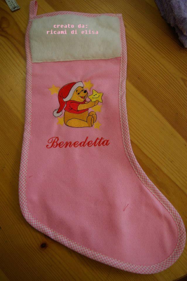 Sock with Winnie Pooh Before Christmas embroidery design