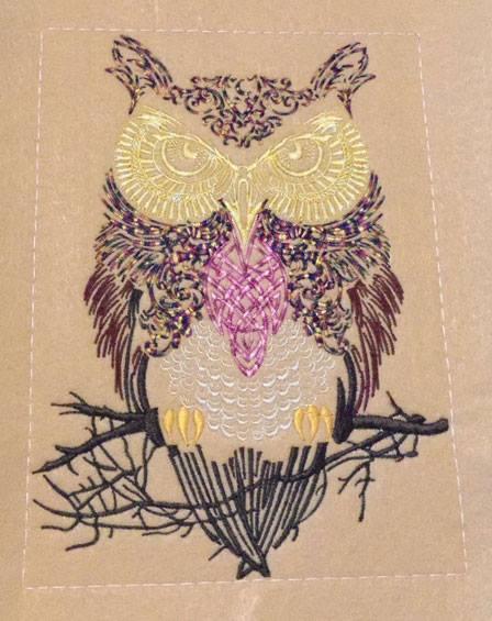 Owl embroidered design