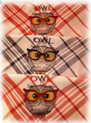 Towels with Funny wise owl embroidery design