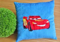 Cushion with Lightning McQueen embroidery design