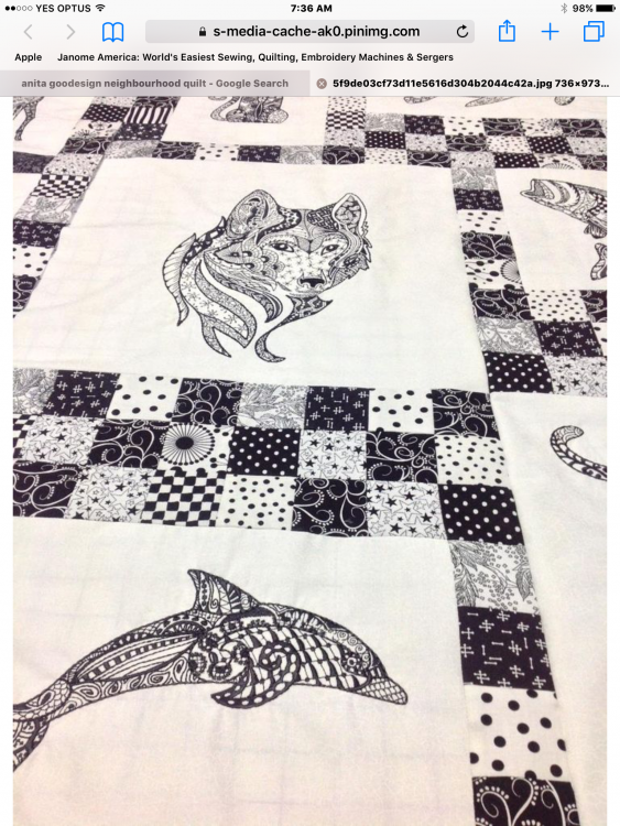 Marine style quilt with embroidery designs