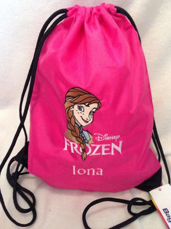 Backpack with Anna Frozen embroidery design