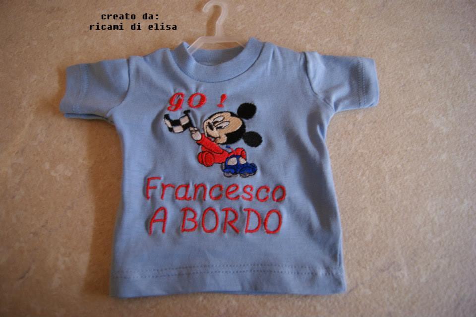 Shirt with Mickey Mouse Racing embroidery design