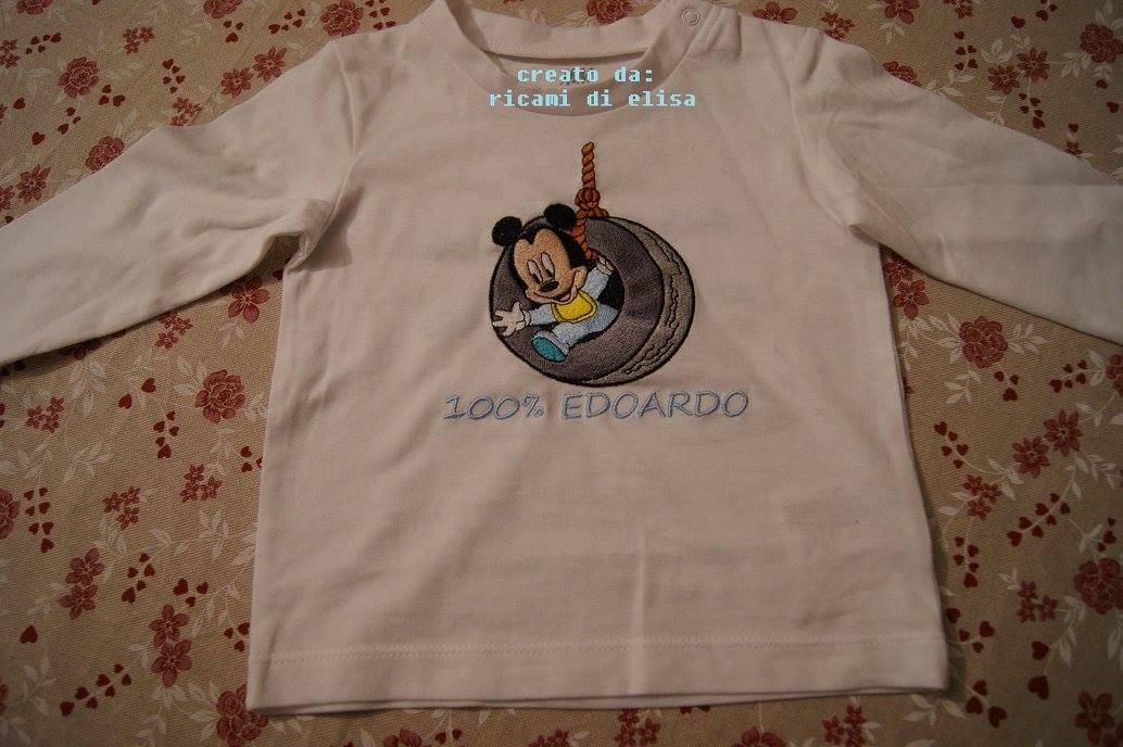 Shirt with Mickey Mouse play embroidery design