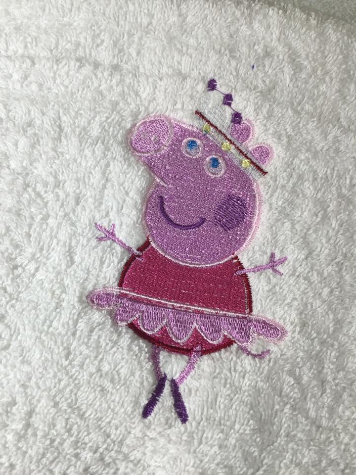 Peppa pig ballerina embroidery design