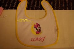 Baby bib with Minnie Mouse and moon embroidery design