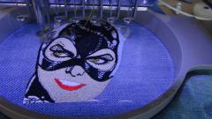 In hoop process Catwoman embroidery design