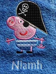 Peppa Pig pirate embroidery design