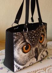 Embroidered bag with owl free photo stitch design