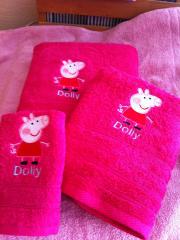 Towels with Peppa Pig embroidery design