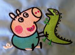 Peppa Pig with Caterpillar embroidery design