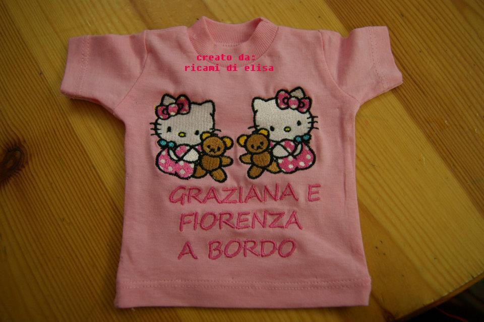 Baby shirt with Hello Kitty with Toy embroidery design
