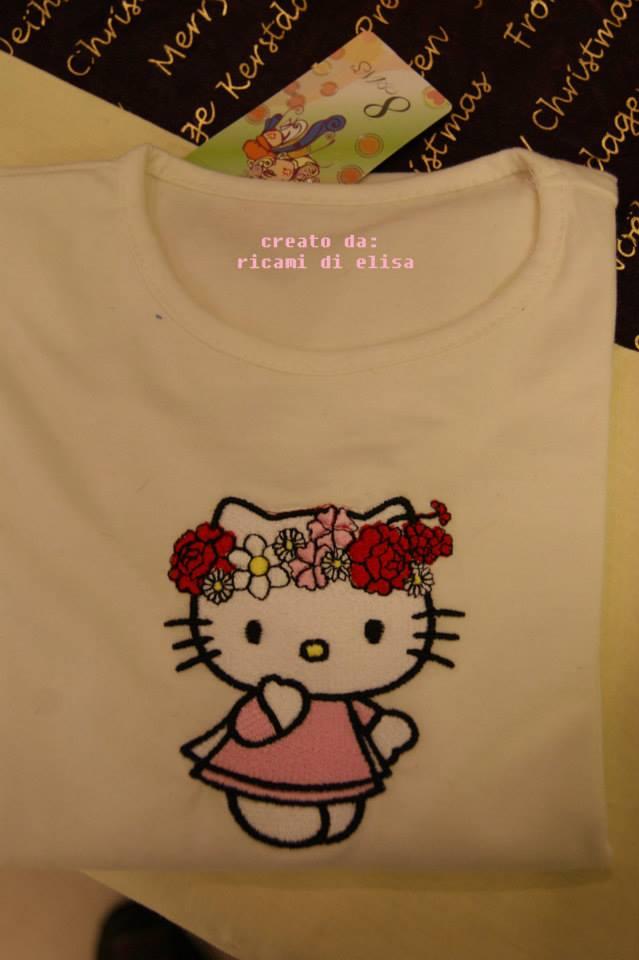 Shirt with Hello Kitty Spring embroidery design