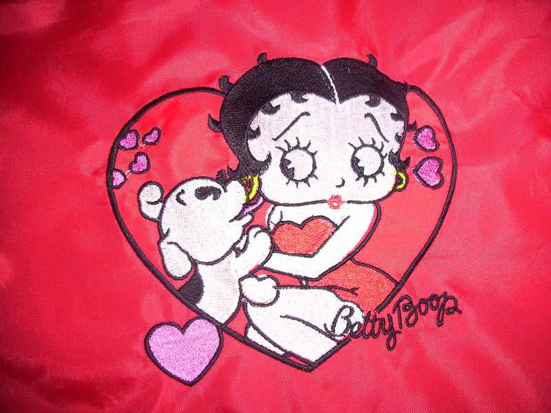 Betty Boop with dog embroidery design