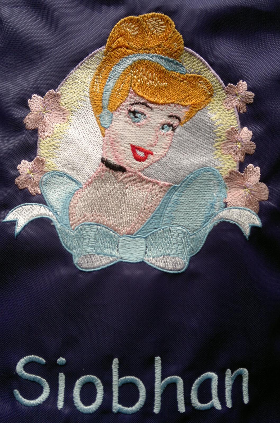 Towel with Cinderella embroidery design