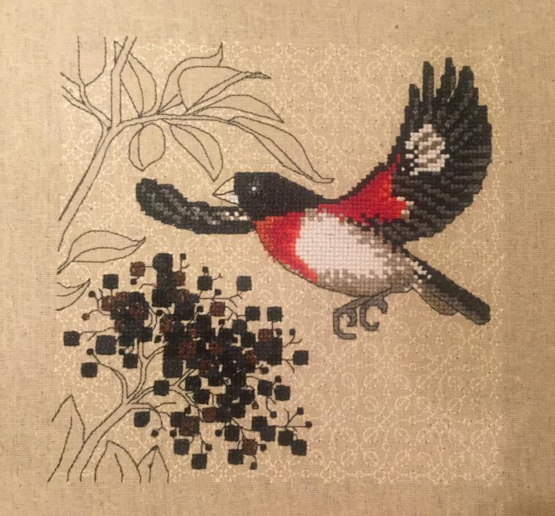 Crow cross stitch free embroidery design
