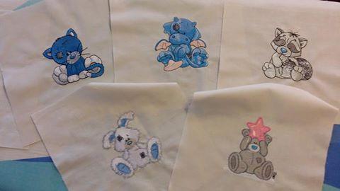 Old toys embroidery designs finished
