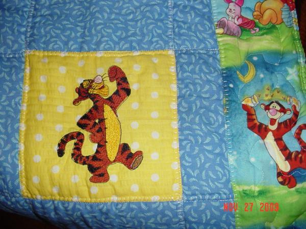 Quilt with Tigger machine embroidery design
