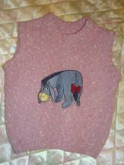 Knitting sweater with eeyore machine embroidery design