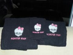 Towels with Monster High logo embroidery design