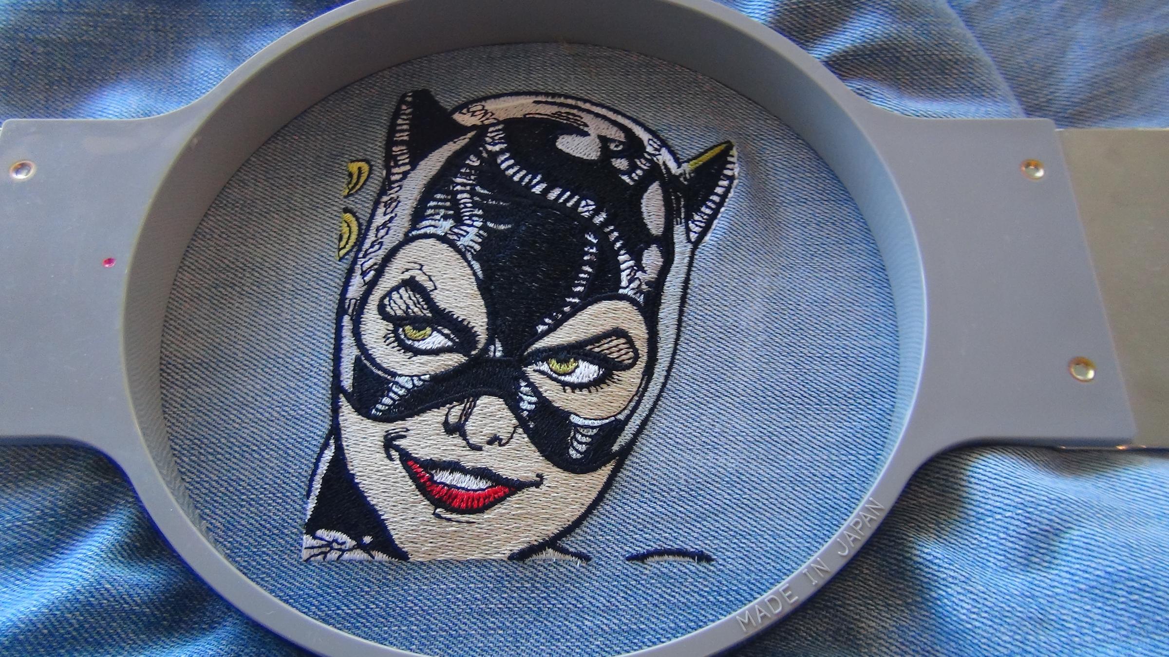 Im round hoop Catwoman embroidery design