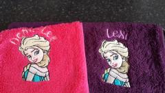 Towels with Elsa embroidery designs