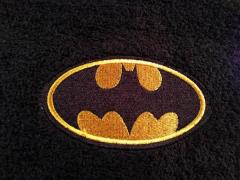 Towel with Batman logo embroidery design