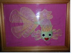 Gold fish machine embroidery design