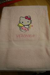 Napkins with Hello Kitty Cupid embroidery design