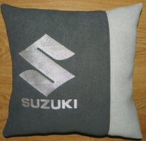 Ciushion with Suzuki logo machine embroidery design