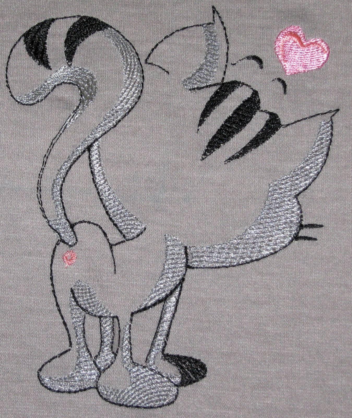 Cat back free embroidery design