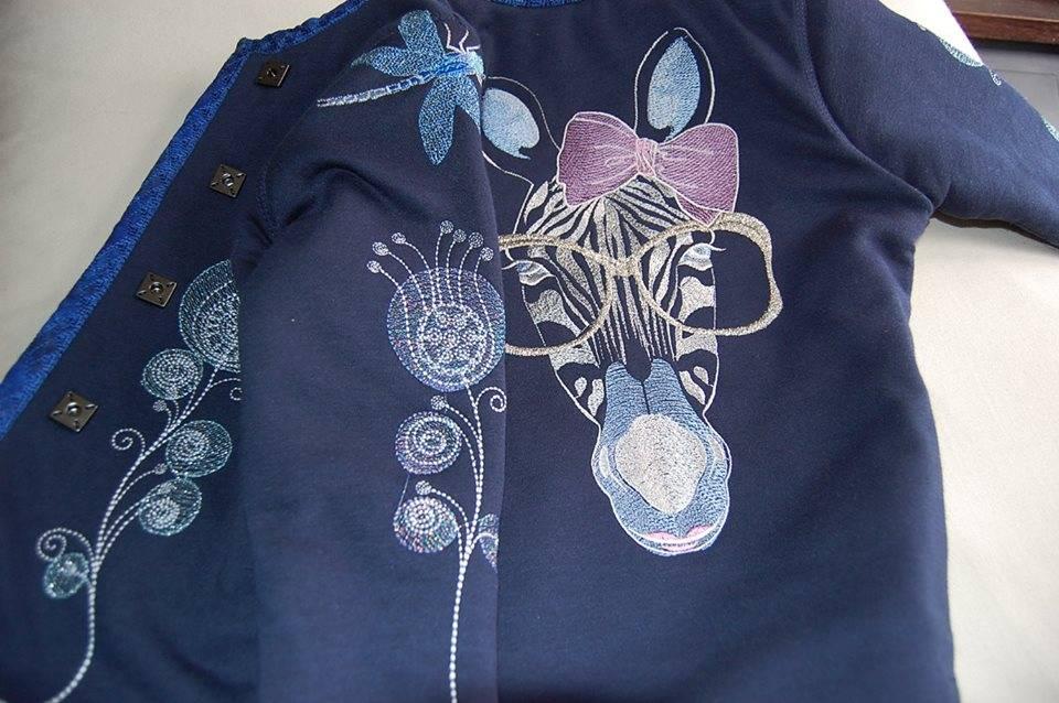 Embroidered jacket with zebra free design