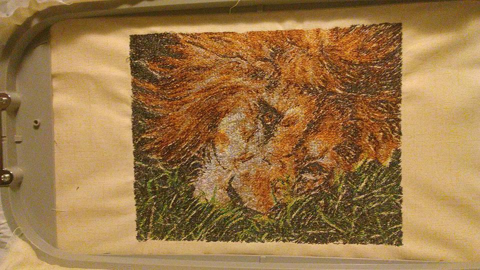 Lion photo stitch free embroidery design