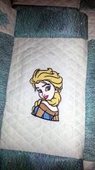 Quilt block with Elsa embroidery design