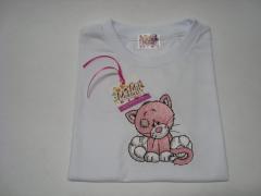 Baby cptton shirt with Kitty Wink  embroidery design