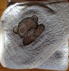Baby bathrobe with Teddy Bear  embroidery design