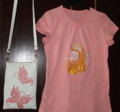 T-shirt with Dream girl free embroidery design