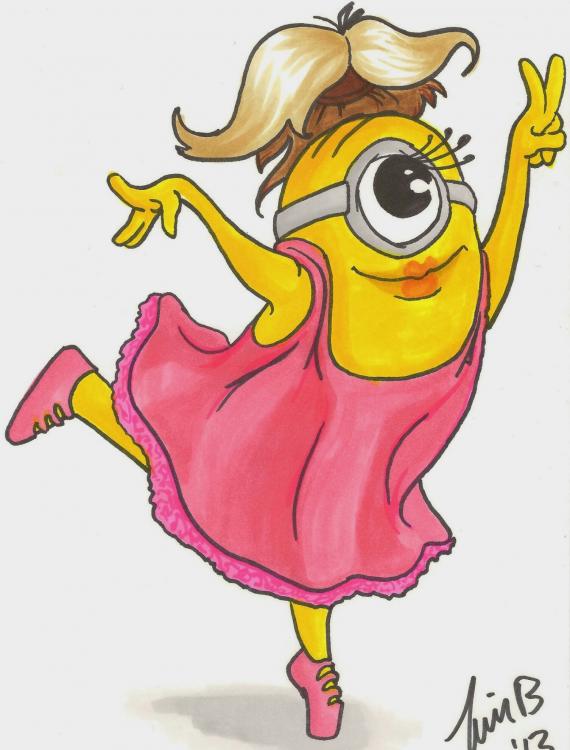 Happy minion girl