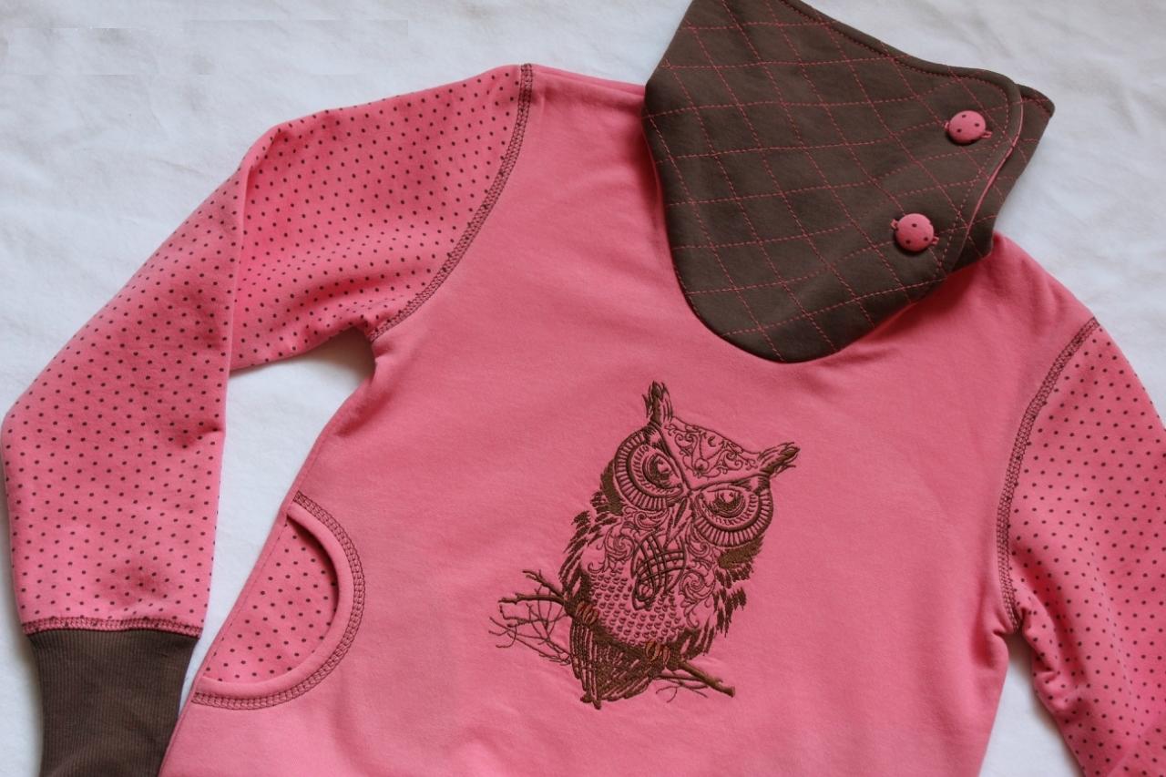 Pajama with Tribal owl machine embroidery design